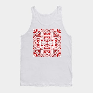 Valentine Red And White Tiles Tank Top